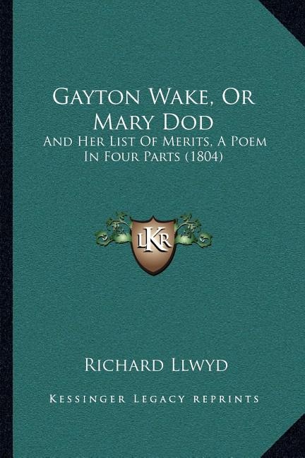 Front cover_Gayton Wake, Or Mary Dod