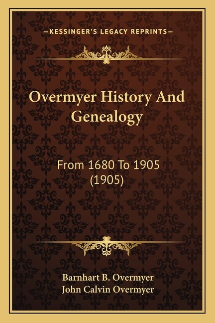 Front cover_Overmyer History And Genealogy