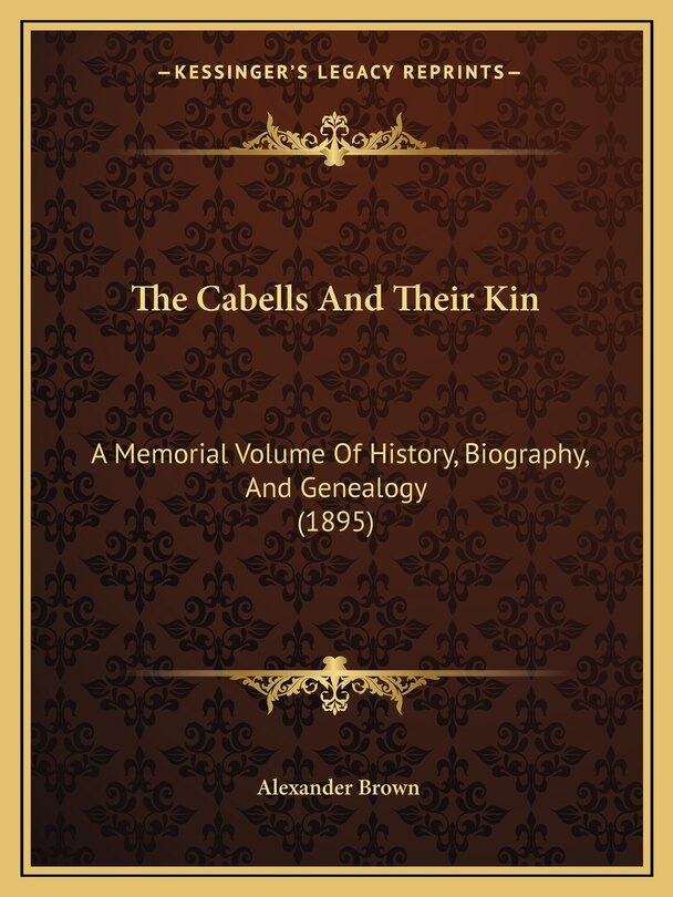 Front cover_The Cabells And Their Kin