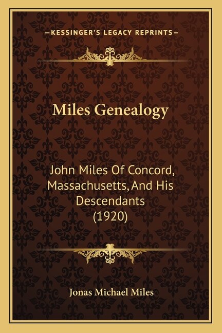 Front cover_Miles Genealogy