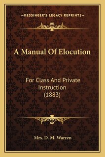 Front cover_A Manual Of Elocution