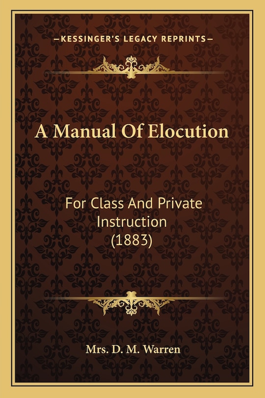Front cover_A Manual Of Elocution
