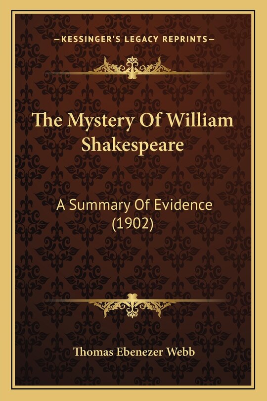 Front cover_The Mystery Of William Shakespeare