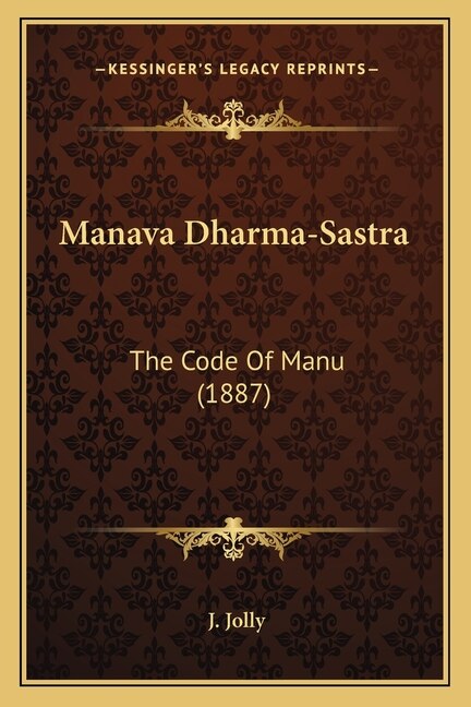 Front cover_Manava Dharma-Sastra