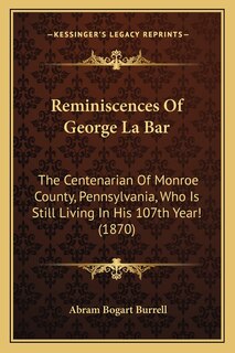 Front cover_Reminiscences Of George La Bar