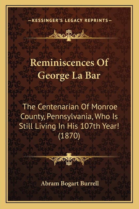Front cover_Reminiscences Of George La Bar