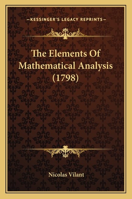 Couverture_The Elements Of Mathematical Analysis (1798)