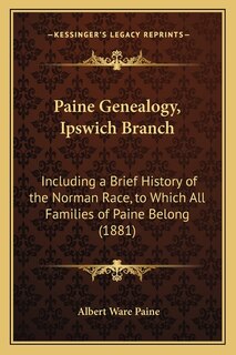 Couverture_Paine Genealogy, Ipswich Branch
