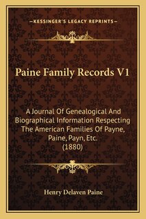 Front cover_Paine Family Records V1