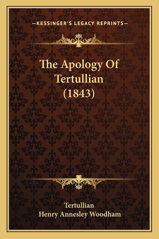 Front cover_The Apology Of Tertullian (1843)
