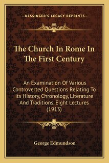 Front cover_The Church In Rome In The First Century