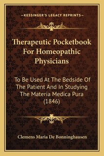 Front cover_Therapeutic Pocketbook For Homeopathic Physicians