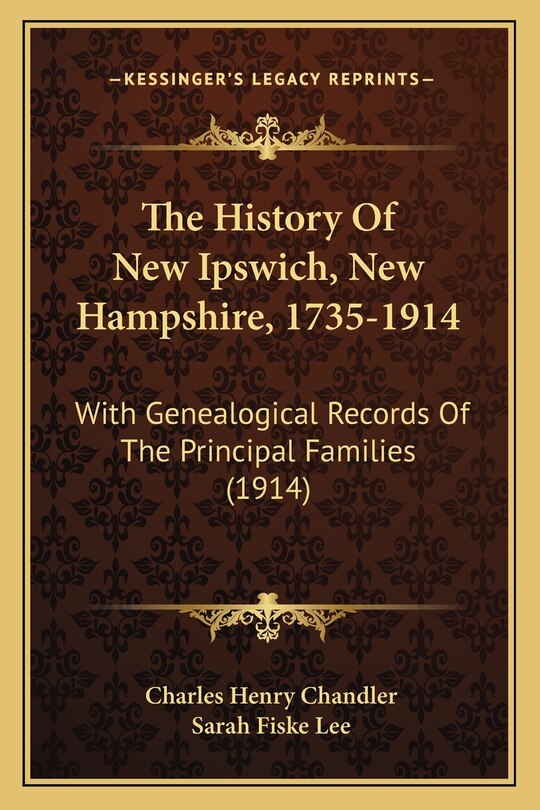 Front cover_The History Of New Ipswich, New Hampshire, 1735-1914