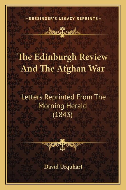 Front cover_The Edinburgh Review And The Afghan War