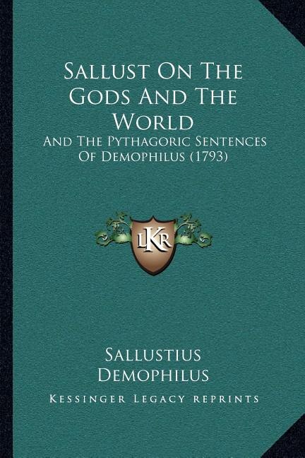 Front cover_Sallust On The Gods And The World