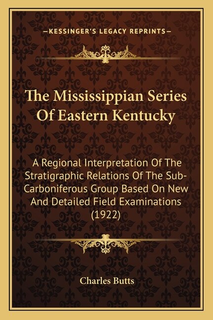 Front cover_The Mississippian Series Of Eastern Kentucky