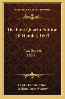 Couverture_The First Quarto Edition Of Hamlet, 1603