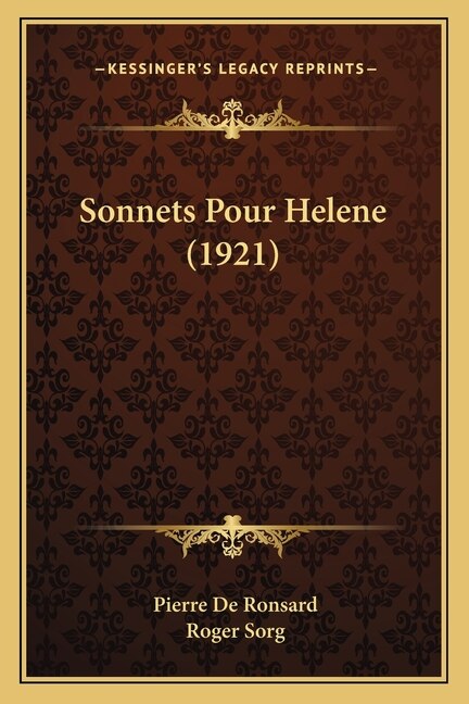 Front cover_Sonnets Pour Helene (1921)