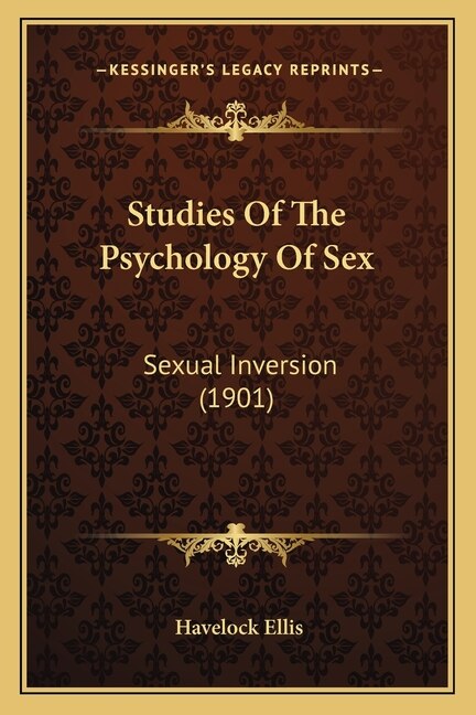 Front cover_Studies Of The Psychology Of Sex