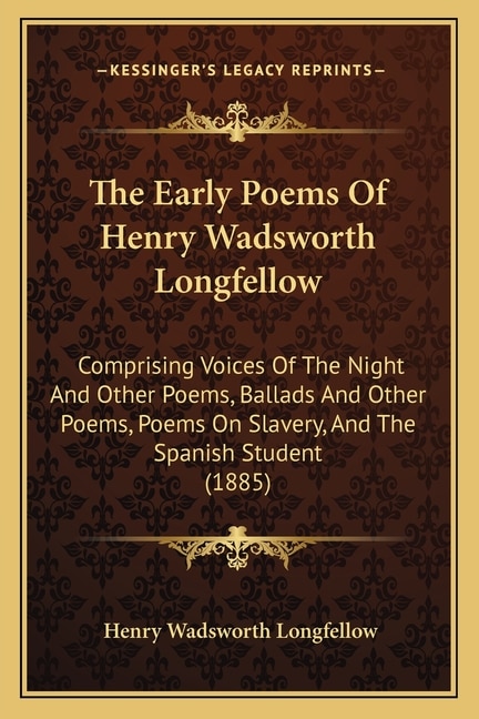 Couverture_The Early Poems Of Henry Wadsworth Longfellow
