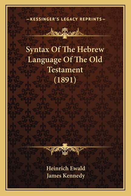 Front cover_Syntax Of The Hebrew Language Of The Old Testament (1891)