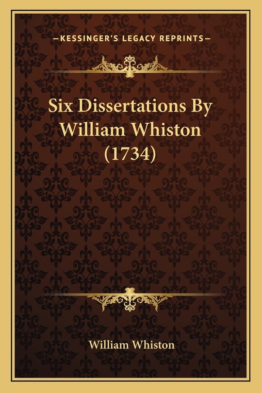 Couverture_Six Dissertations By William Whiston (1734)