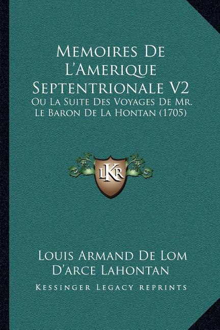 Front cover_Memoires De L'Amerique Septentrionale V2