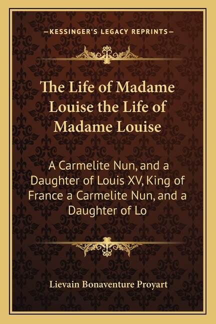 Couverture_The Life of Madame Louise the Life of Madame Louise