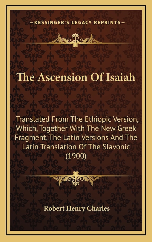 Front cover_The Ascension Of Isaiah