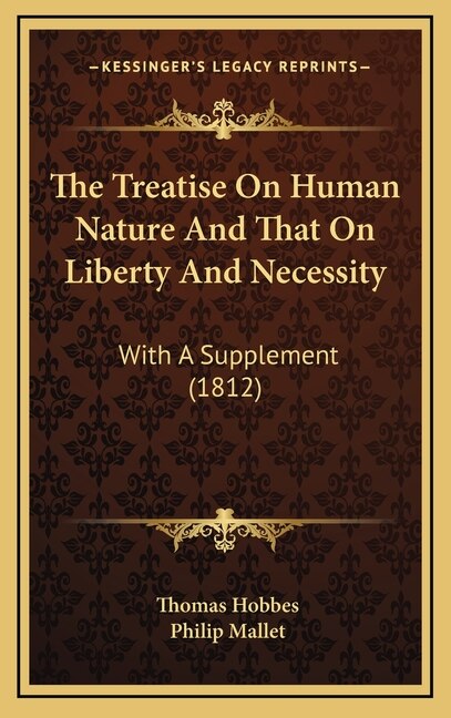 Front cover_The Treatise On Human Nature And That On Liberty And Necessity
