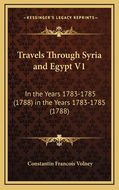 Front cover_Travels Through Syria and Egypt V1