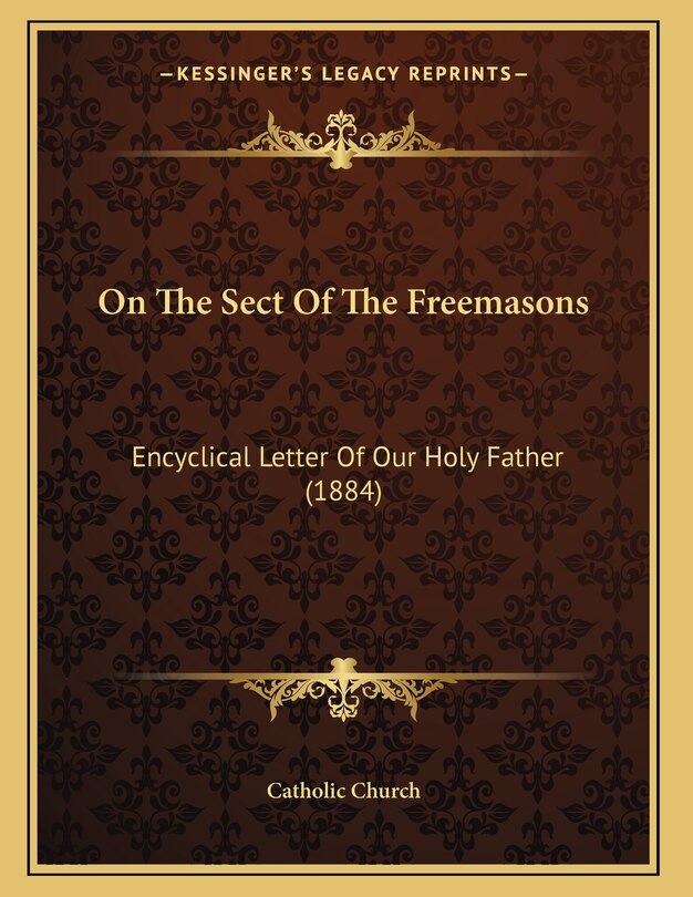 Front cover_On The Sect Of The Freemasons