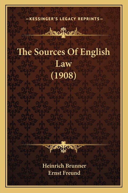 Front cover_The Sources Of English Law (1908)