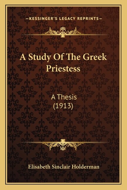 Couverture_A Study Of The Greek Priestess