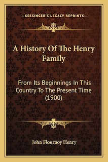 Front cover_A History Of The Henry Family