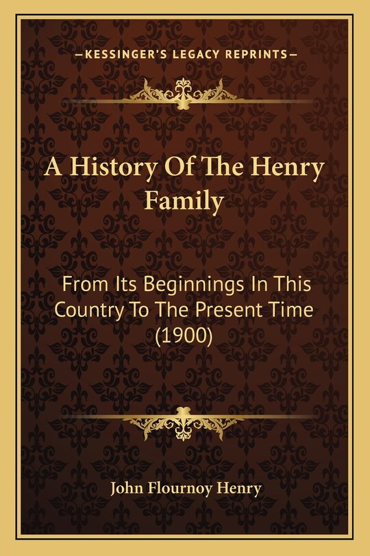 Front cover_A History Of The Henry Family