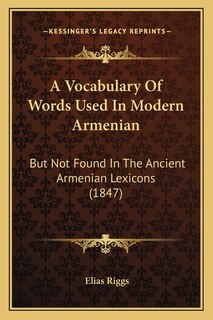 Front cover_A Vocabulary Of Words Used In Modern Armenian