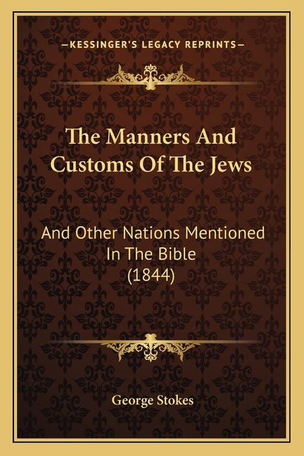 Front cover_The Manners And Customs Of The Jews