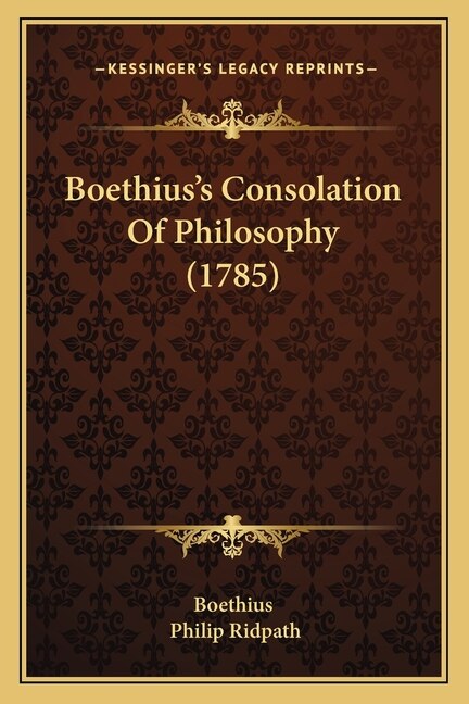 Front cover_Boethius's Consolation Of Philosophy (1785)