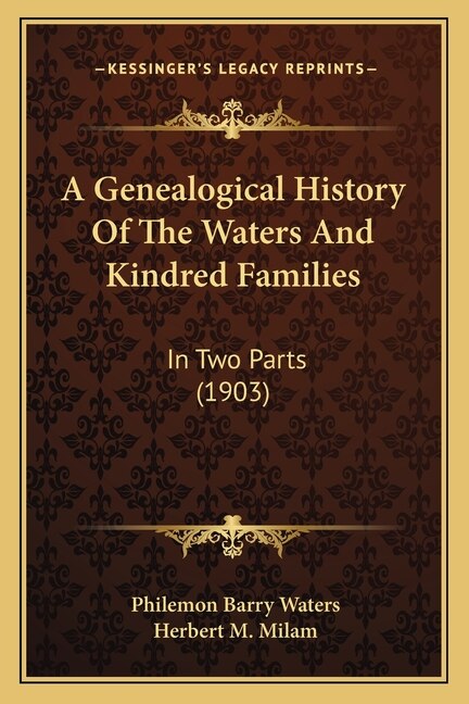 Front cover_A Genealogical History Of The Waters And Kindred Families