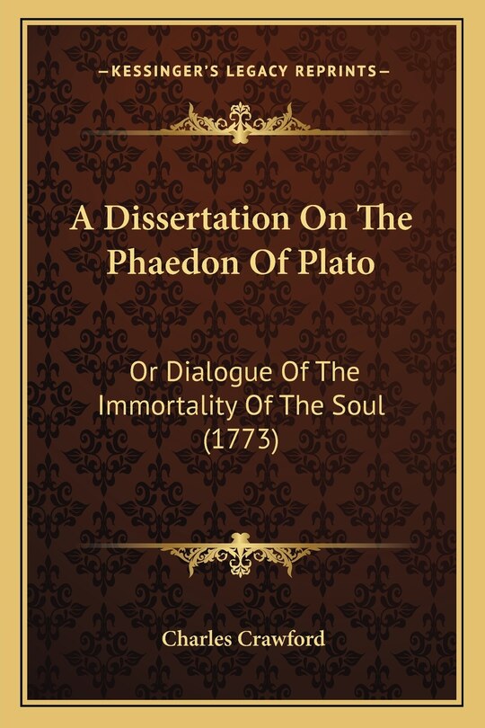 Front cover_A Dissertation On The Phaedon Of Plato