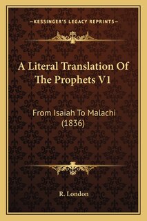 Couverture_A Literal Translation Of The Prophets V1