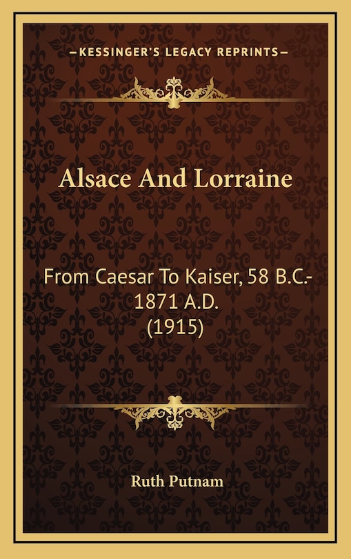 Couverture_Alsace And Lorraine