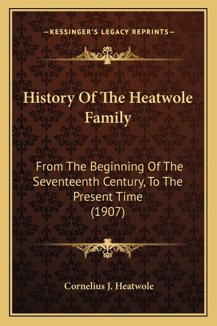Couverture_History Of The Heatwole Family