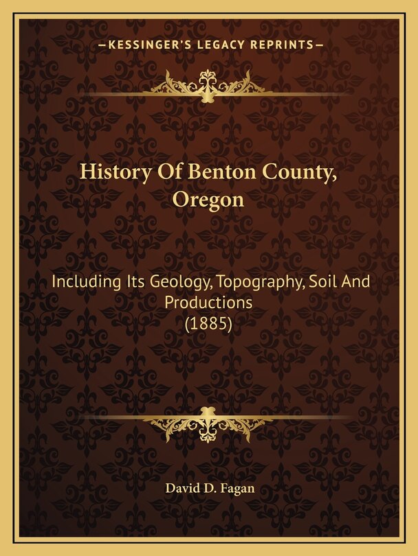 Couverture_History Of Benton County, Oregon