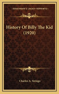 Front cover_History Of Billy The Kid (1920)