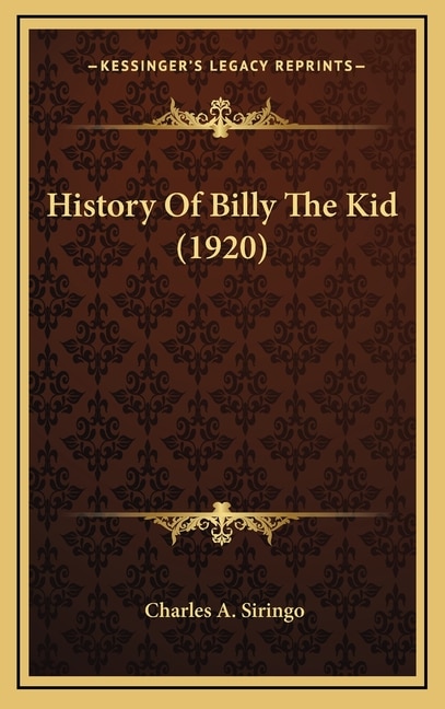 Front cover_History Of Billy The Kid (1920)