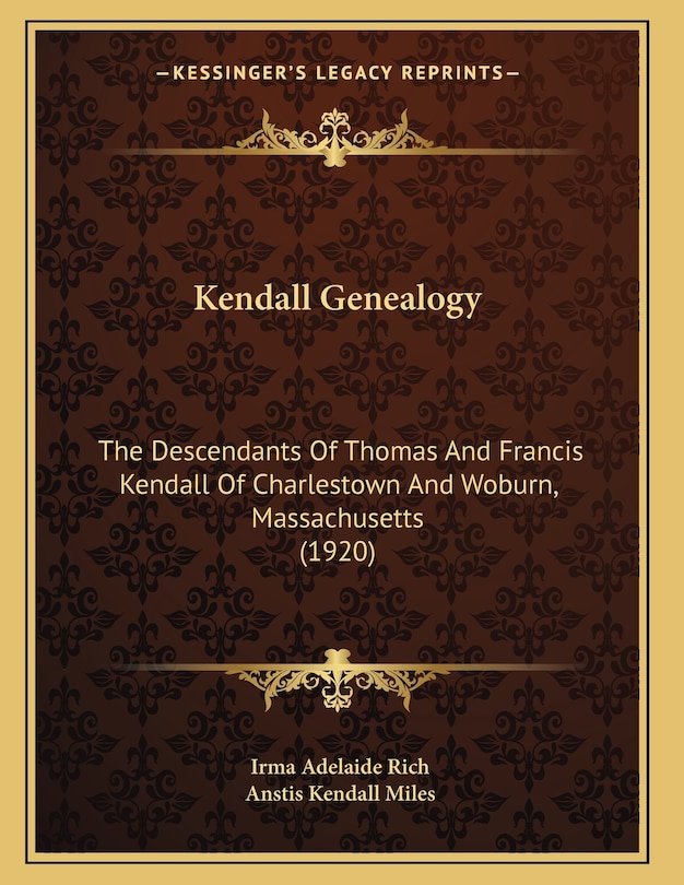 Front cover_Kendall Genealogy