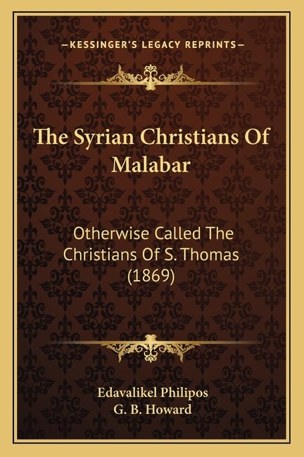 Couverture_The Syrian Christians Of Malabar