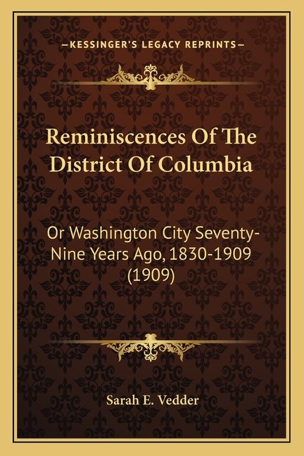 Front cover_Reminiscences Of The District Of Columbia